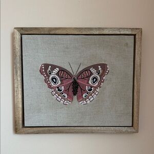 Framed Butterfly Embroidery Art
